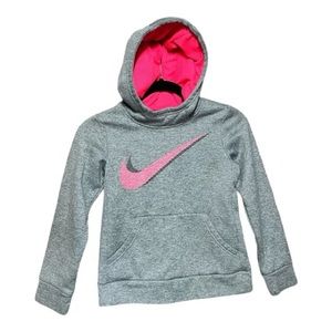 Nike Dri-Fit Small Girl Hoodie Gray Pink